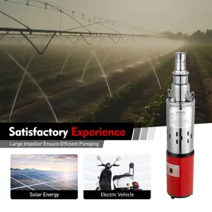 12V Stainless Steel Submersible Pump Deep Well Water DC Pump 1500L/H Durable