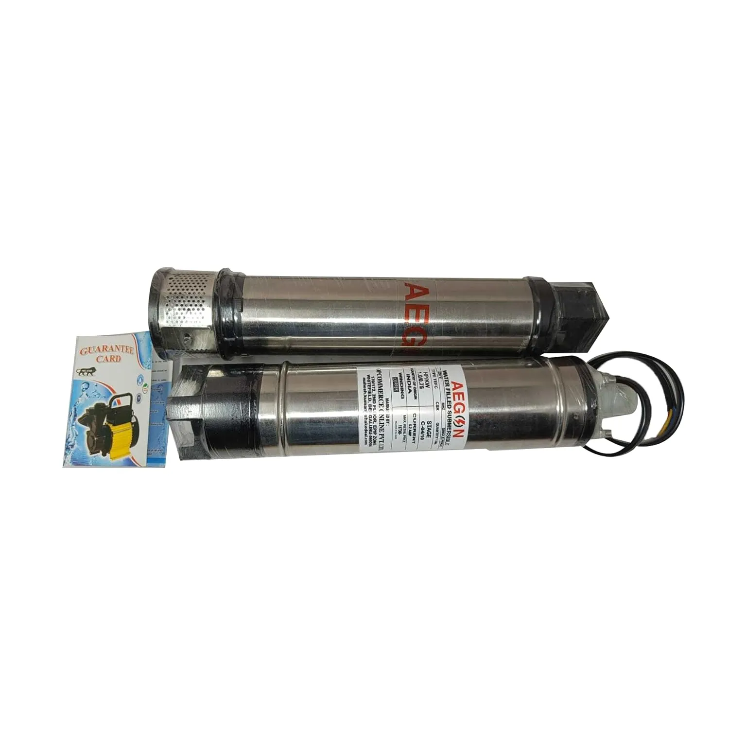 Aegon HydroMax Series 1 HP Borewell Submersible Pump, Water Filled, 10 Stage Pump, 42 Meter Head, 5000 LPH