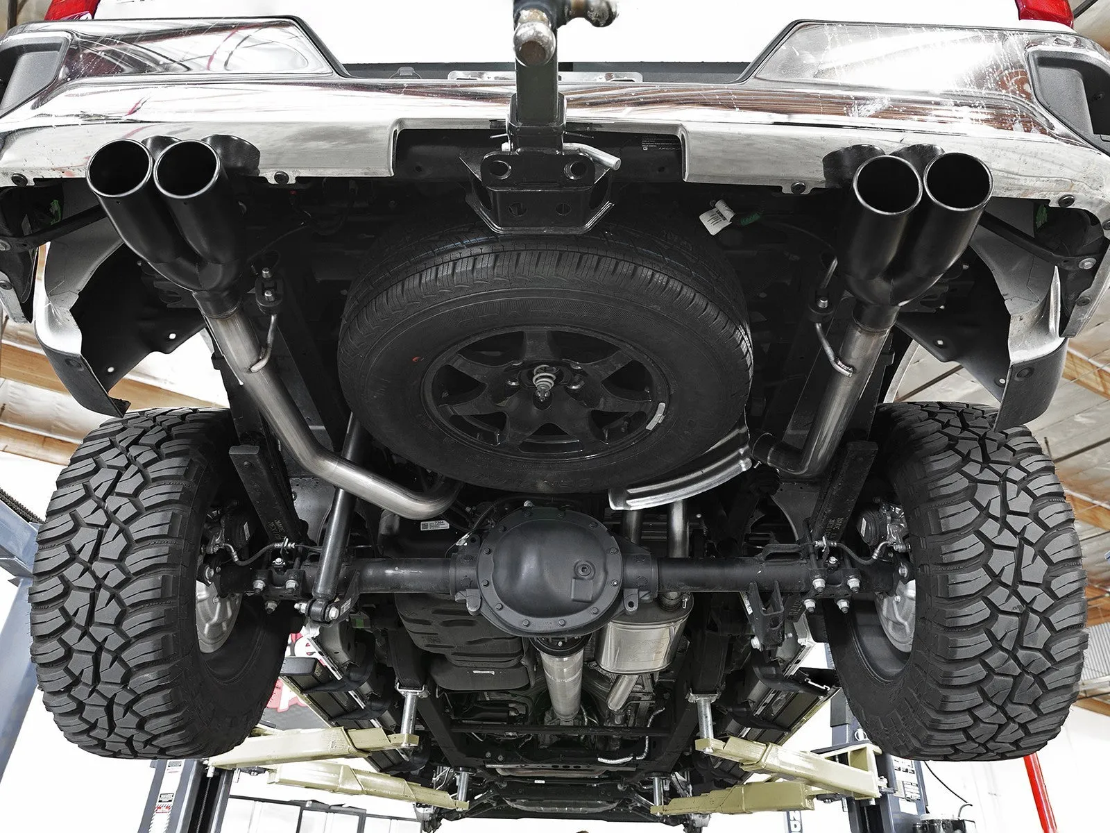 aFe Exhaust Chevy Silverado / GMC Sierra 1500 (2019-2022) 3" to Dual 2.5" Vulcan Series in 304 Stainless Steel w/ Quad Tips