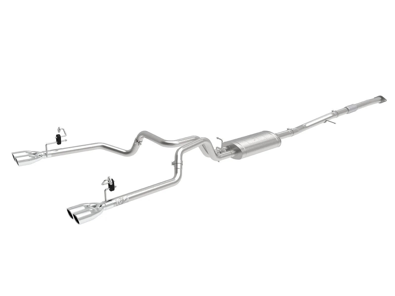 aFe Exhaust Chevy Silverado / GMC Sierra 1500 (2019-2022) 3" to Dual 2.5" Vulcan Series in 304 Stainless Steel w/ Quad Tips