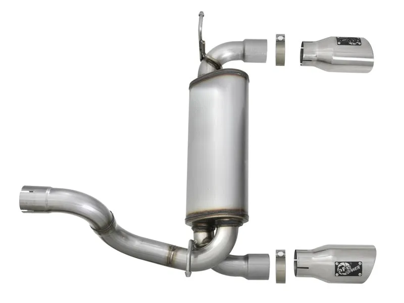 AFE Rebel Series Axle-Back Exhaust System (Polished Tips): Jeep Wrangler JL 2018 - 2024 (2.0L I4 / 3.6L V6)