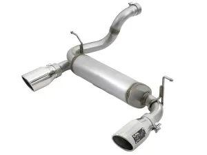 AFE Rebel Series Axle-Back Exhaust System (Polished Tips): Jeep Wrangler JL 2018 - 2024 (2.0L I4 / 3.6L V6)