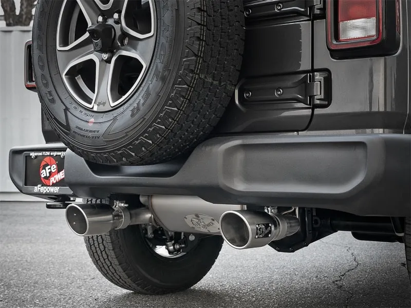 AFE Rebel Series Axle-Back Exhaust System (Polished Tips): Jeep Wrangler JL 2018 - 2024 (2.0L I4 / 3.6L V6)