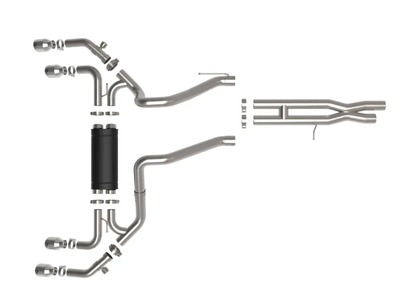 AFE Vulcan Cat-Back Exhaust System (w/Polished Tips): Jeep Wrangler Rubicon 6.4L 392 2021 - 2024
