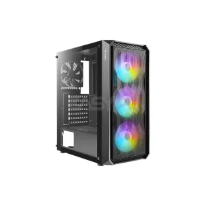 Antec NX292 Mid Tower Tempered Glass Side Panel Gaming PC Case Black