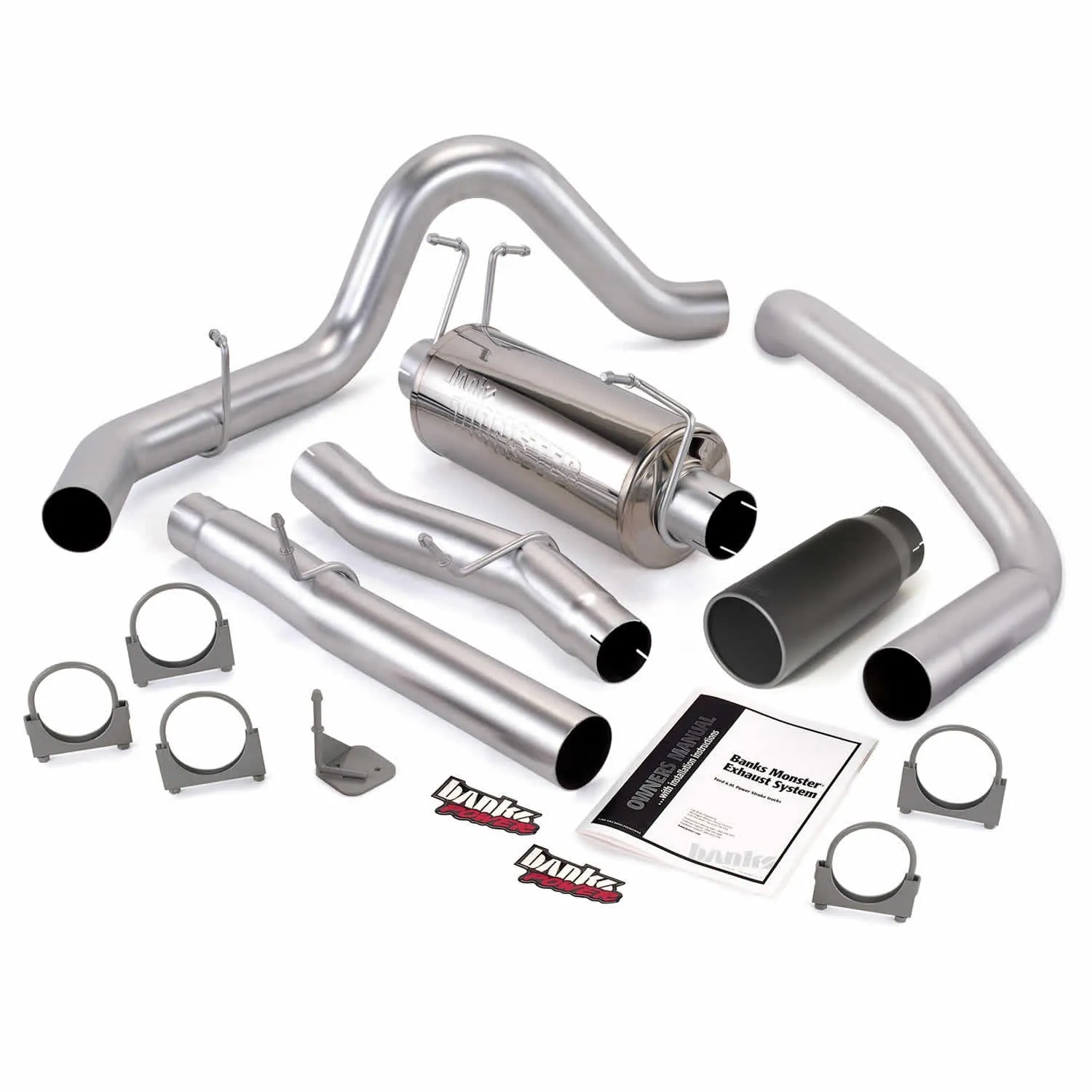 Banks Power 48788-B Monster Exhaust System; S/S-Black Tip-2003-07 Ford 6.0L; Excursion