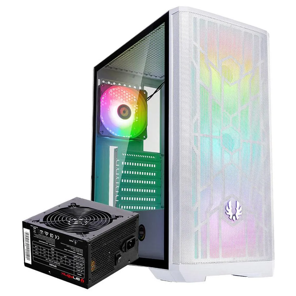 Bitfenix NOVA MESH SE TG RGB Tempered Glass Mid-Tower Case   Power Supply BPA600 80 Plus 600W