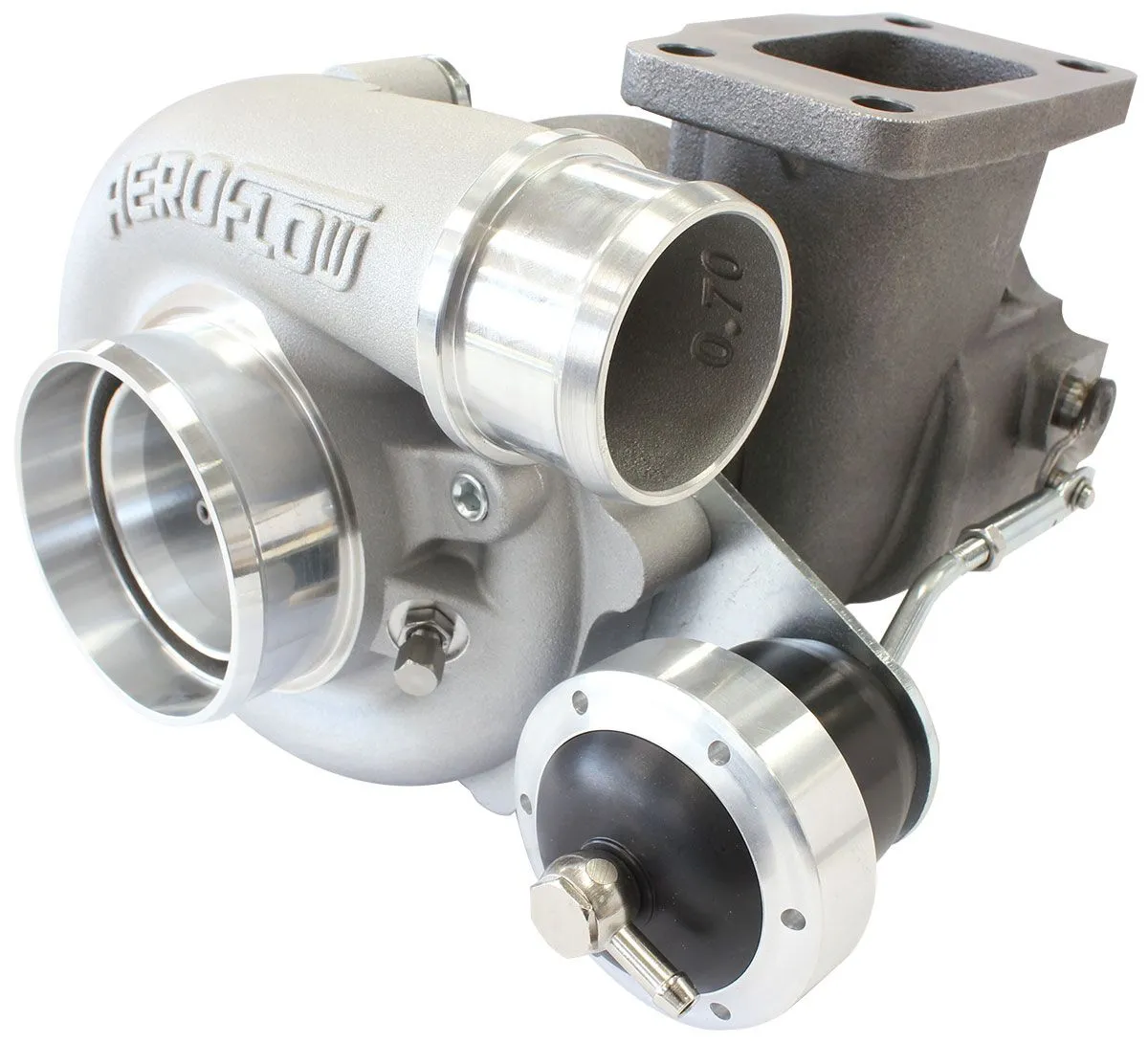 BOOSTED B5455 T3 .83 Internal Wastegate Turbocharger 660HP, Natural Cast Finish