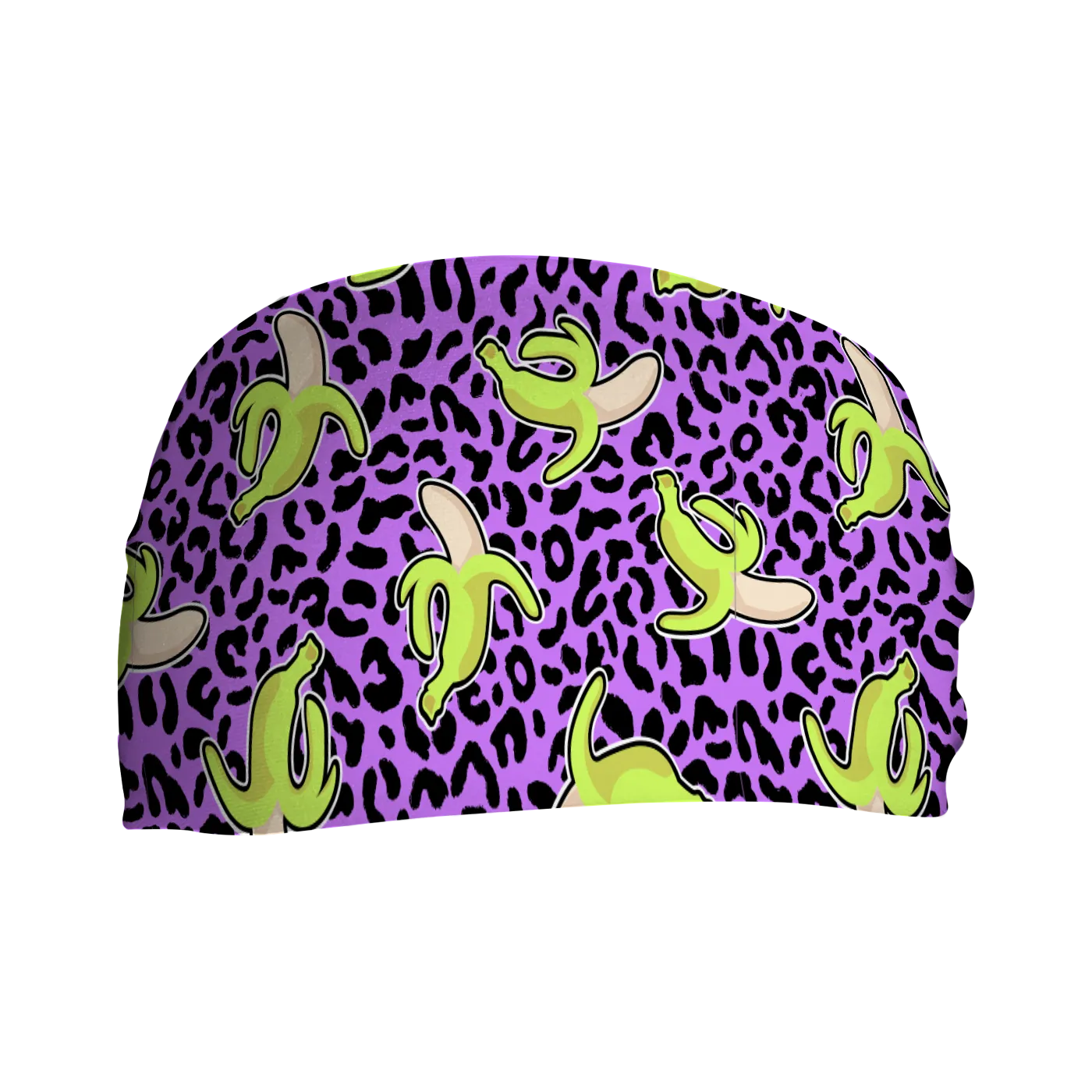 Cooling Headband: Bananas on Purple Cheetah