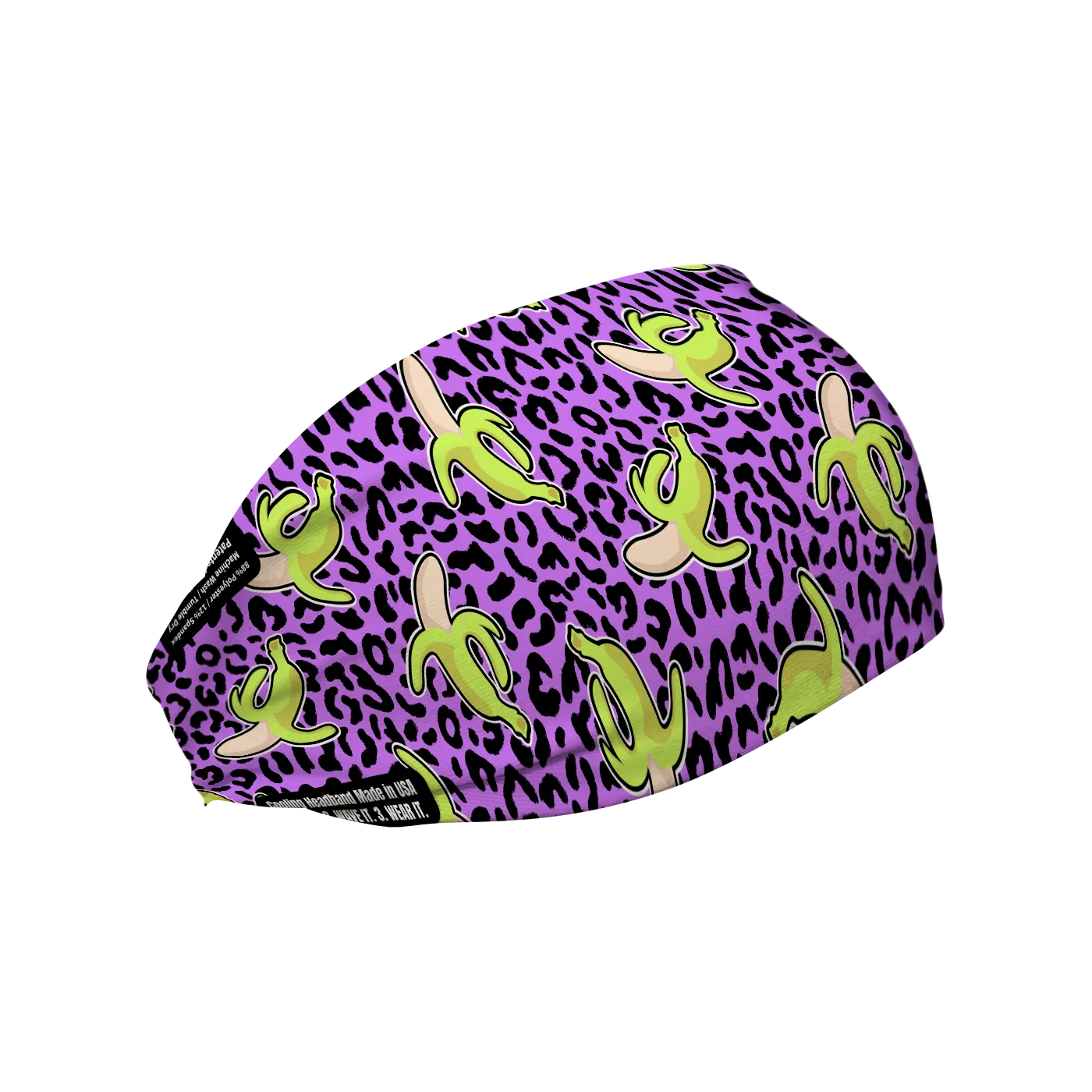Cooling Headband: Bananas on Purple Cheetah
