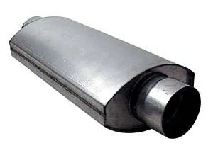 Dynatech Split-Flow Oval Race Muffler - 4" In, Out - 14" Length x 7" Width x 4-1/2" Height
