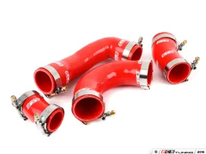 ECS TUNING - High Flow Charge Pipe Coupler Kit - Includes All 4 Intercooler Pipe Couplers - Red