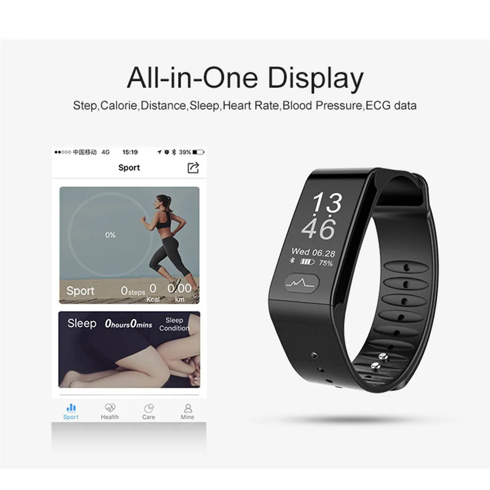 Heart Rate Smart Band Watch ECG PPG Puls Blood Pressure Monitor Smart Fitness Bracelet Wristband for Android IOS