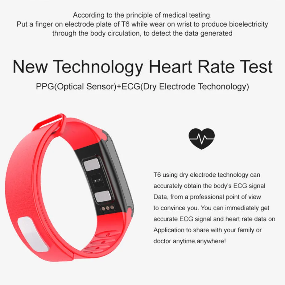 Heart Rate Smart Band Watch ECG PPG Puls Blood Pressure Monitor Smart Fitness Bracelet Wristband for Android IOS