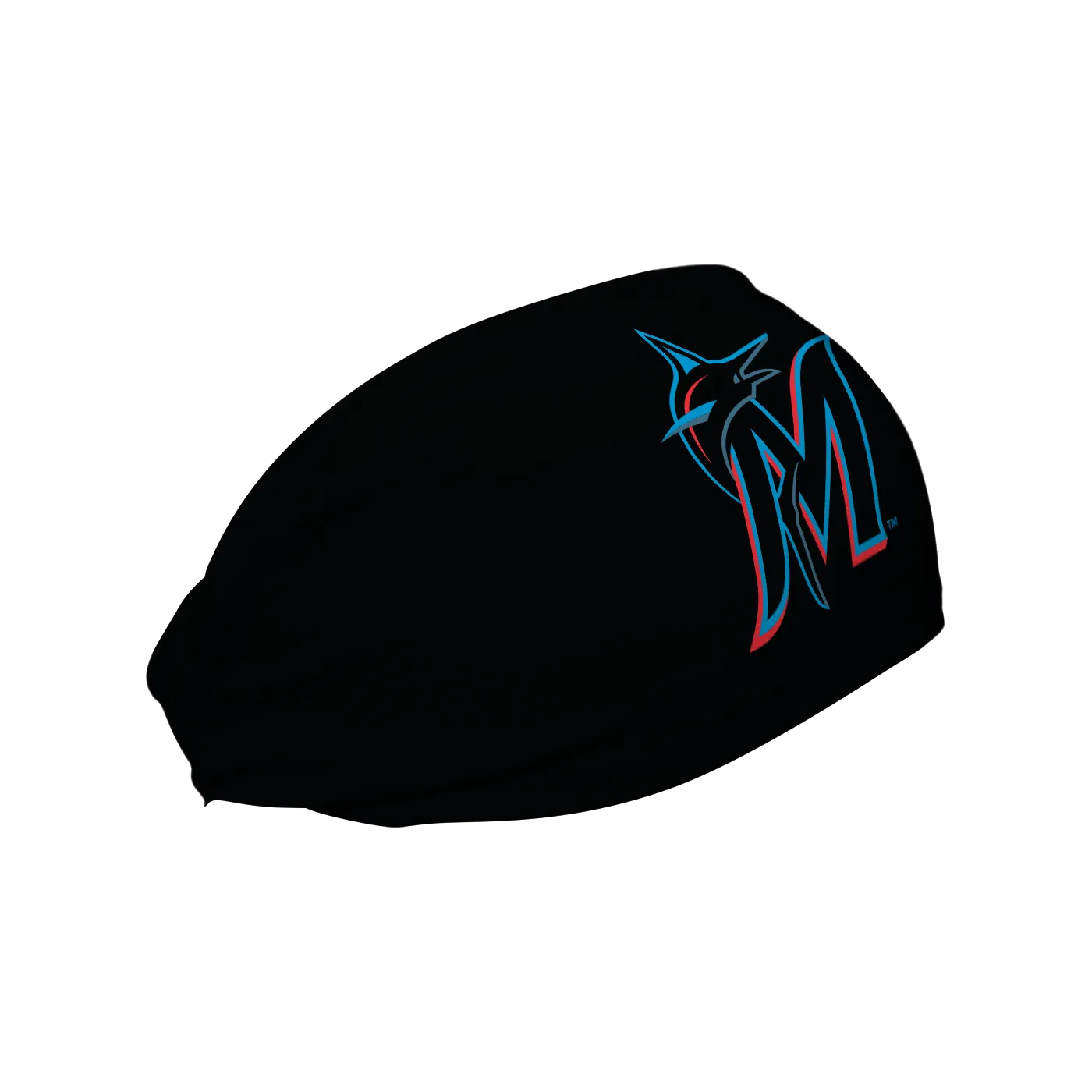 Marlins Cooling Headband: Black Cap Logo
