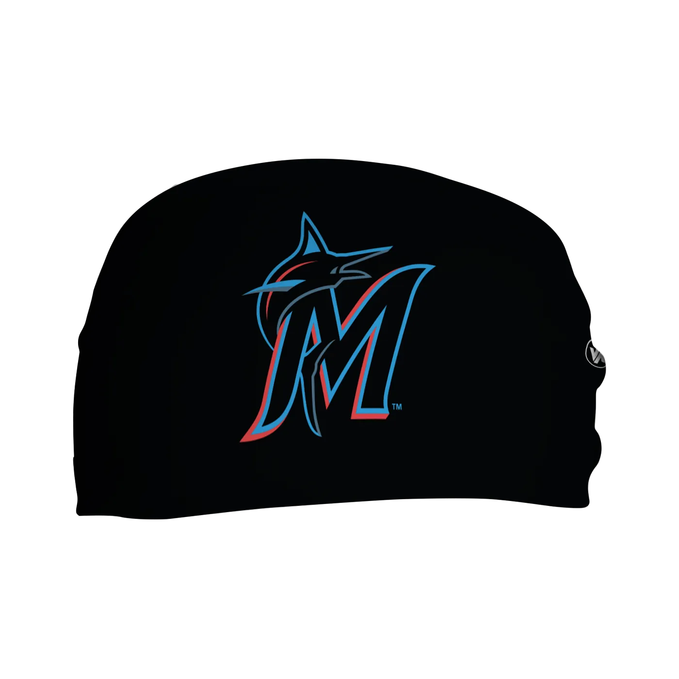 Marlins Cooling Headband: Black Cap Logo