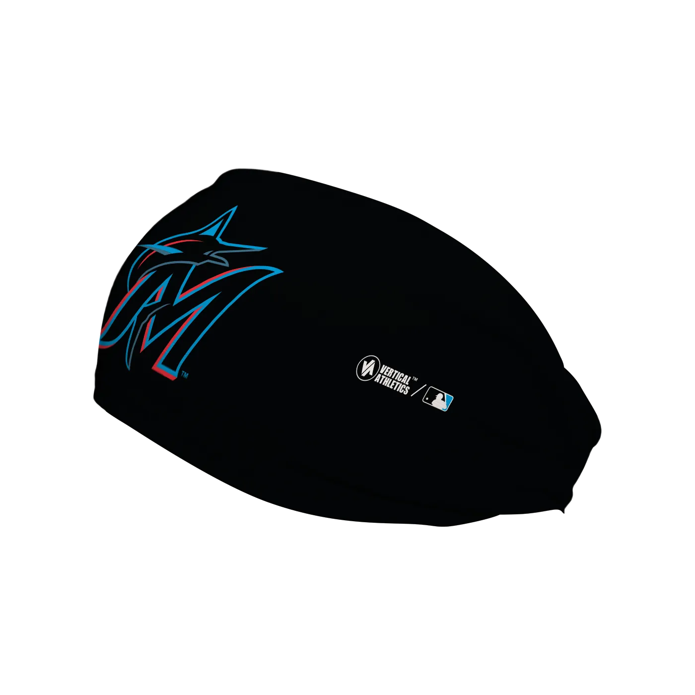 Marlins Cooling Headband: Black Cap Logo