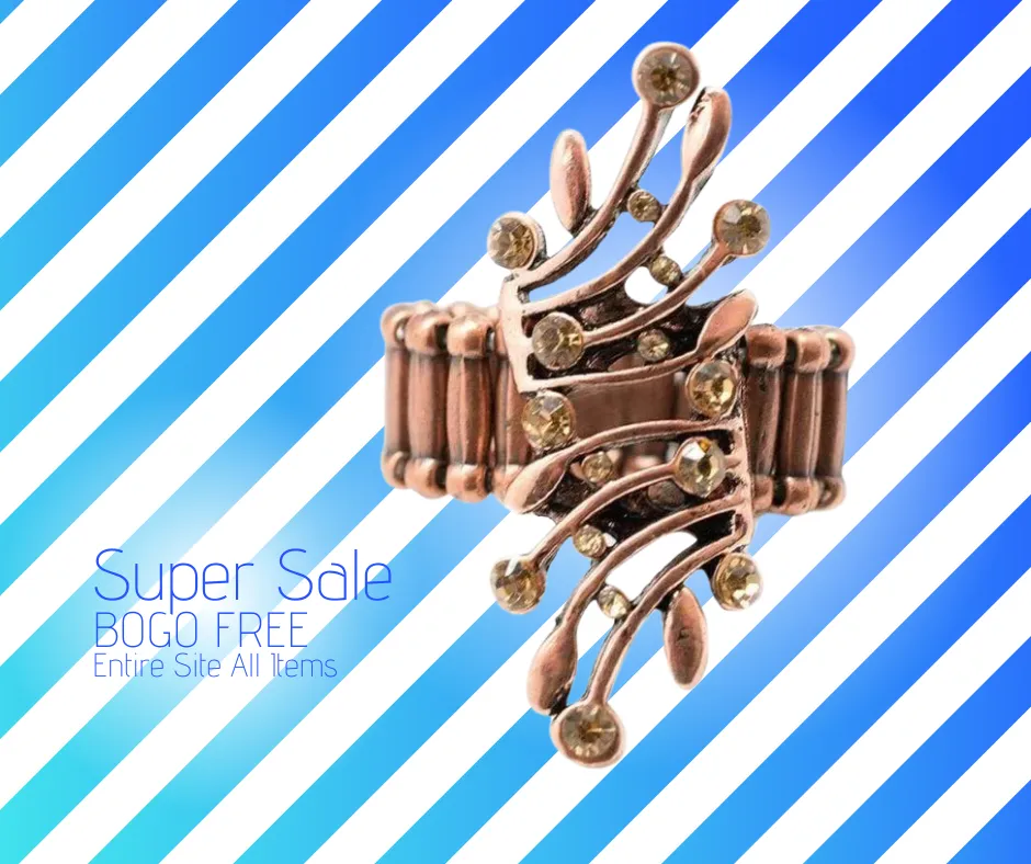 Talk of the Town Copper Rhinestone Ring