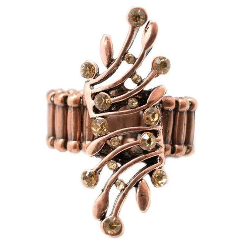 Talk of the Town Copper Rhinestone Ring